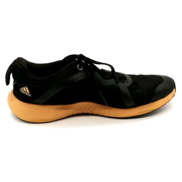 Adidas Womens Sneaker Black Tan Mesh Lace Up Walking Shoe Round Toe Low Top 4 - Picture 2 of 9